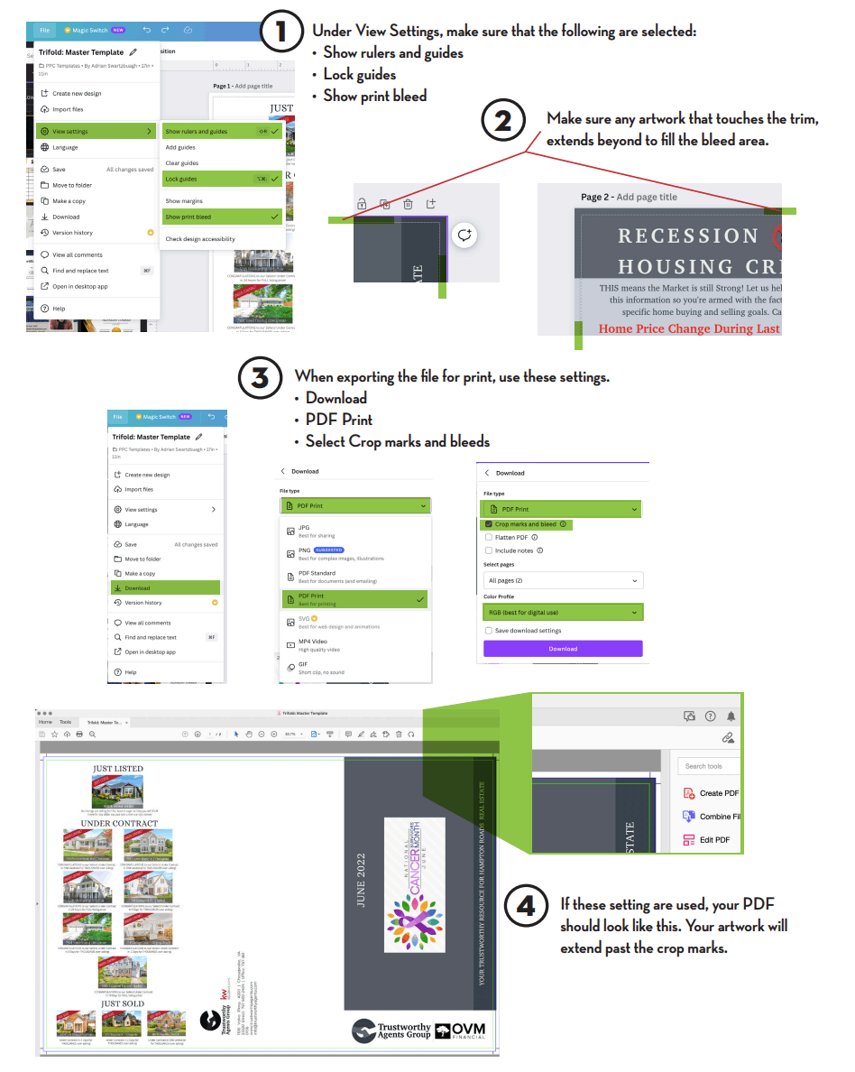 Canva to Print Instructions screenshot